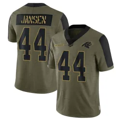 JJ Jansen Carolina Panthers Limited Men's 2021 Salute To Service Jersey (Olive)