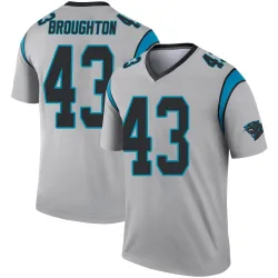 JaTravis Broughton Carolina Panthers Legend Men's Inverted Silver Jersey ()