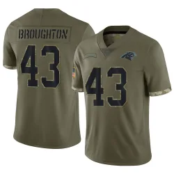 JaTravis Broughton Carolina Panthers Limited Men's 2022 Salute To Service Jersey (Olive)