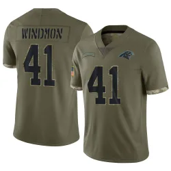 Jacoby Windmon Carolina Panthers Limited Men's 2022 Salute To Service Jersey (Olive)
