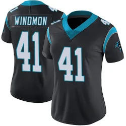 Jacoby Windmon Carolina Panthers Limited Women's Team Color Vapor Untouchable Jersey (Black)