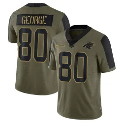 Jacolby George Carolina Panthers Limited Men's 2021 Salute To Service Jersey (Olive)