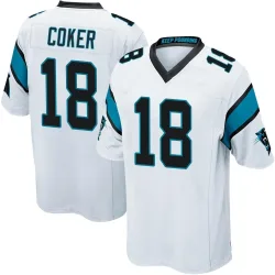 Jalen Coker Carolina Panthers Game Men's Jersey (White)
