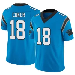 Jalen Coker Carolina Panthers Limited Men's Vapor F.U.S.E. Jersey (Blue)