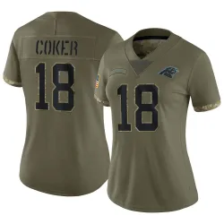 Jalen Coker Carolina Panthers Limited Women's 2022 Salute To Service Jersey (Olive)
