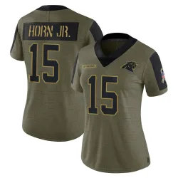 Jimmy Horn Jr. Carolina Panthers Limited Women's 2021 Salute To Service Jersey (Olive)