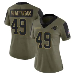 Jon Rhattigan Carolina Panthers Limited Women's 2021 Salute To Service Jersey (Olive)