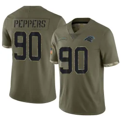 Julius Peppers Carolina Panthers Limited Men's 2022 Salute To Service Jersey (Olive)