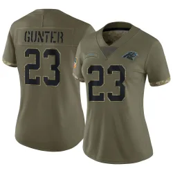 LaDarius Gunter Carolina Panthers Limited Women's Ladarius Gunter 2022 Salute To Service Jersey (Olive)