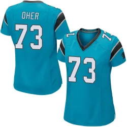 Michael Oher Carolina Panthers Game Women's Alternate Jersey (Blue)