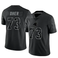 Michael Oher Carolina Panthers Limited Men's Reflective Jersey (Black)