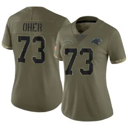 Michael Oher Carolina Panthers Limited Women's 2022 Salute To Service Jersey (Olive)