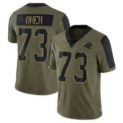 Michael Oher Carolina Panthers Limited Youth 2021 Salute To Service Jersey (Olive)