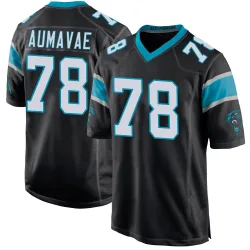 Popo Aumavae Carolina Panthers Game Men's Team Color Jersey (Black)