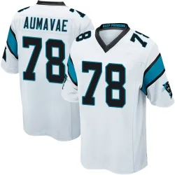 Popo Aumavae Carolina Panthers Game Youth Jersey (White)