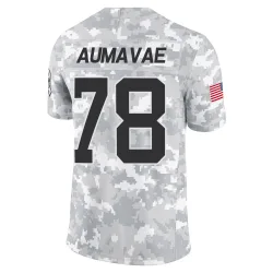 Popo Aumavae Carolina Panthers Limited Men's 2024 Salute to Service Jersey (Arctic Camo)