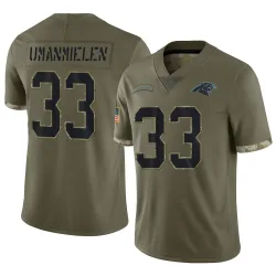 Princely Umanmielen Carolina Panthers Limited Men's 2022 Salute To Service Jersey (Olive)
