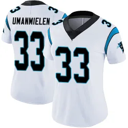 Princely Umanmielen Carolina Panthers Limited Women's Vapor Untouchable Jersey (White)