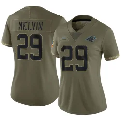 Rashaan Melvin Carolina Panthers Limited Women's 2022 Salute To Service Jersey (Olive)