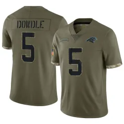 Rico Dowdle Carolina Panthers Limited Men's 2022 Salute To Service Jersey (Olive)
