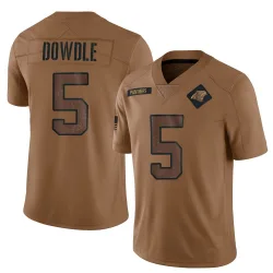 Rico Dowdle Carolina Panthers Limited Men's 2023 Salute To Service Jersey (Brown)