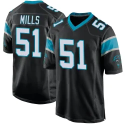 Sam Mills Carolina Panthers Game Men's Team Color Jersey (Black)