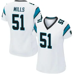 Sam Mills Carolina Panthers Game Women's Jersey (White)