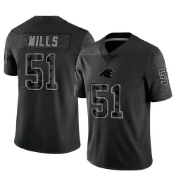 Sam Mills Carolina Panthers Limited Men's Reflective Jersey (Black)