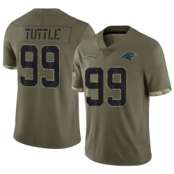 Shy Tuttle Carolina Panthers Limited Men's 2022 Salute To Service Jersey (Olive)