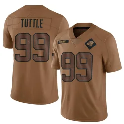 Shy Tuttle Carolina Panthers Limited Men's 2023 Salute To Service Jersey (Brown)