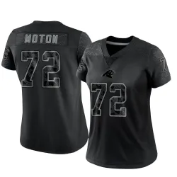 Taylor Moton Carolina Panthers Limited Women's Reflective Jersey (Black)