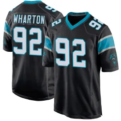 Tershawn Wharton Carolina Panthers Game Men's Team Color Jersey (Black)