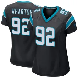 Tershawn Wharton Carolina Panthers Game Women's Team Color Jersey (Black)