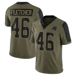 Thomas Fletcher Carolina Panthers Limited Men's 2021 Salute To Service Jersey (Olive)