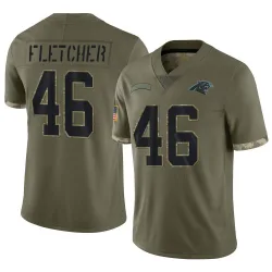 Thomas Fletcher Carolina Panthers Limited Men's 2022 Salute To Service Jersey (Olive)