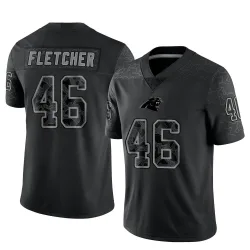 Thomas Fletcher Carolina Panthers Limited Men's Reflective Jersey (Black)