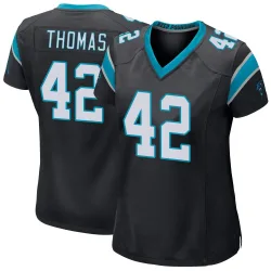 Trevian Thomas Carolina Panthers Game Women's Team Color Jersey (Black)