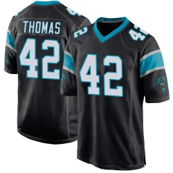 Trevian Thomas Carolina Panthers Game Youth Team Color Jersey (Black)