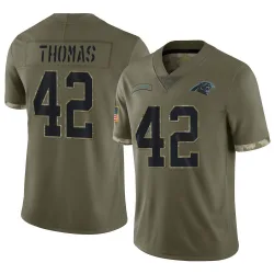 Trevian Thomas Carolina Panthers Limited Men's 2022 Salute To Service Jersey (Olive)