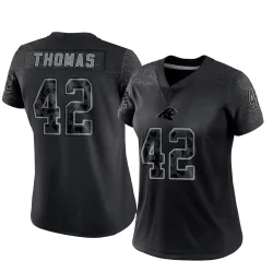 Trevian Thomas Carolina Panthers Limited Women's Reflective Jersey (Black)